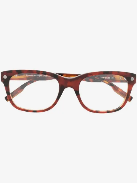 Zegna 玳瑁纹方框眼镜