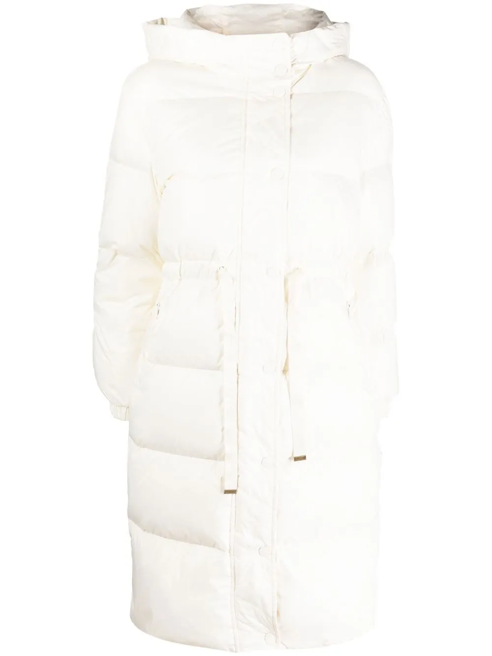 

TWINSET logo-patch puffer coat - White