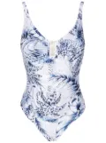 Lygia & Nanny palm-tree print swimsuit - Blue