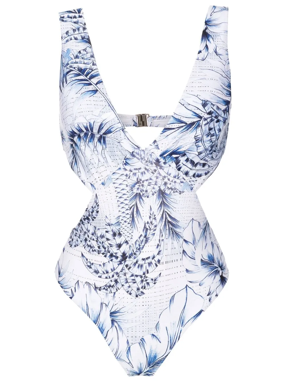 

Lygia & Nanny palm-tree print swimsuit - Blue