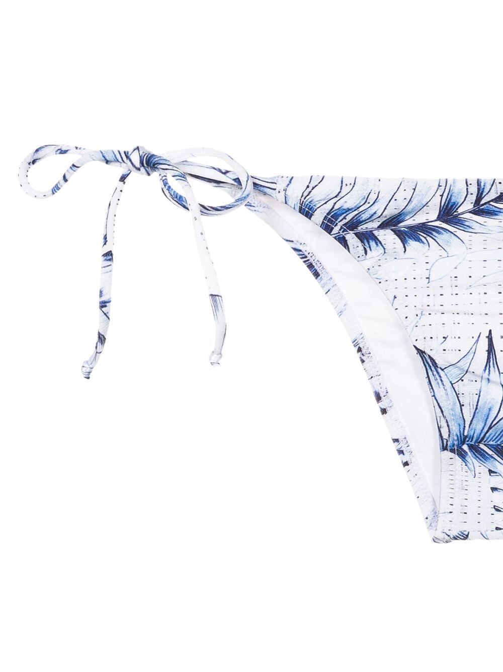 Shop Lygia & Nanny Palm-tree Print Side-tie Bikini Bottoms In Blue