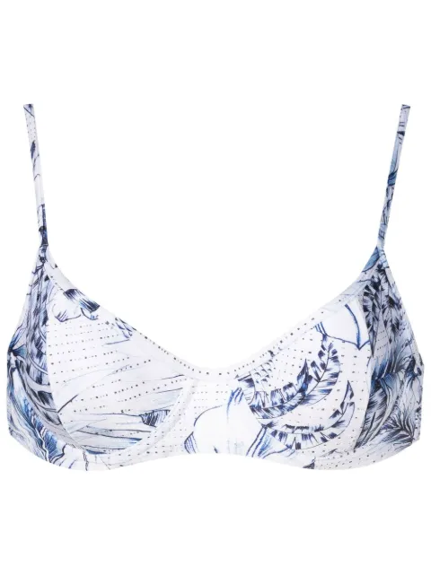 Lygia & Nanny palm-tree print bikini top 