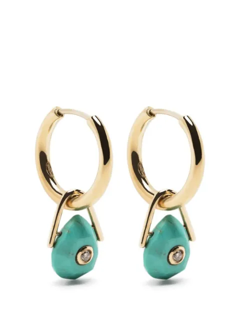 Pascale Monvoisin 9kt yellow gold Orso turquoise and diamond drop earring