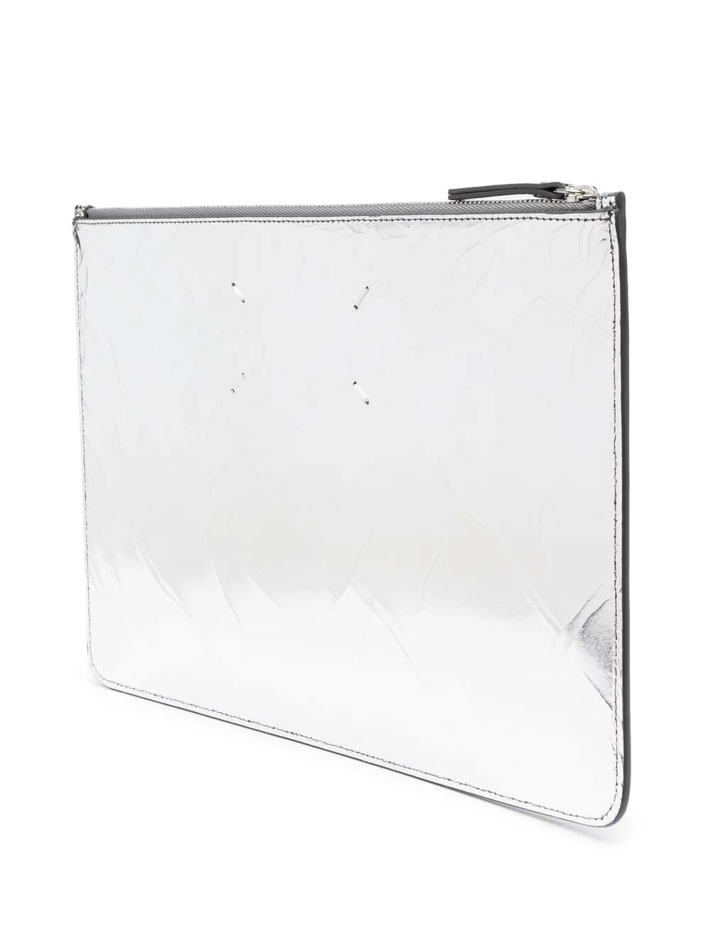  Maison Margiela Clutch Mit Ziernähten   Silber 