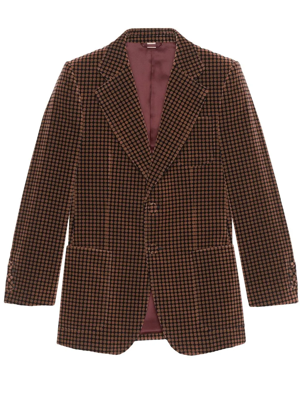 Gucci Polka-dot Velvet Suit Jacket In Black/camel ModeSens