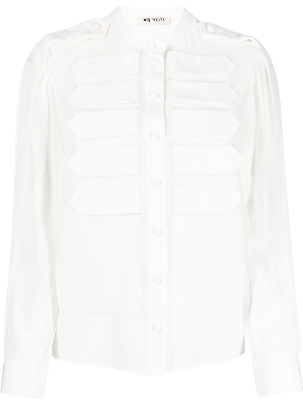 Ports 1961 Military-style Silk Shirt In White