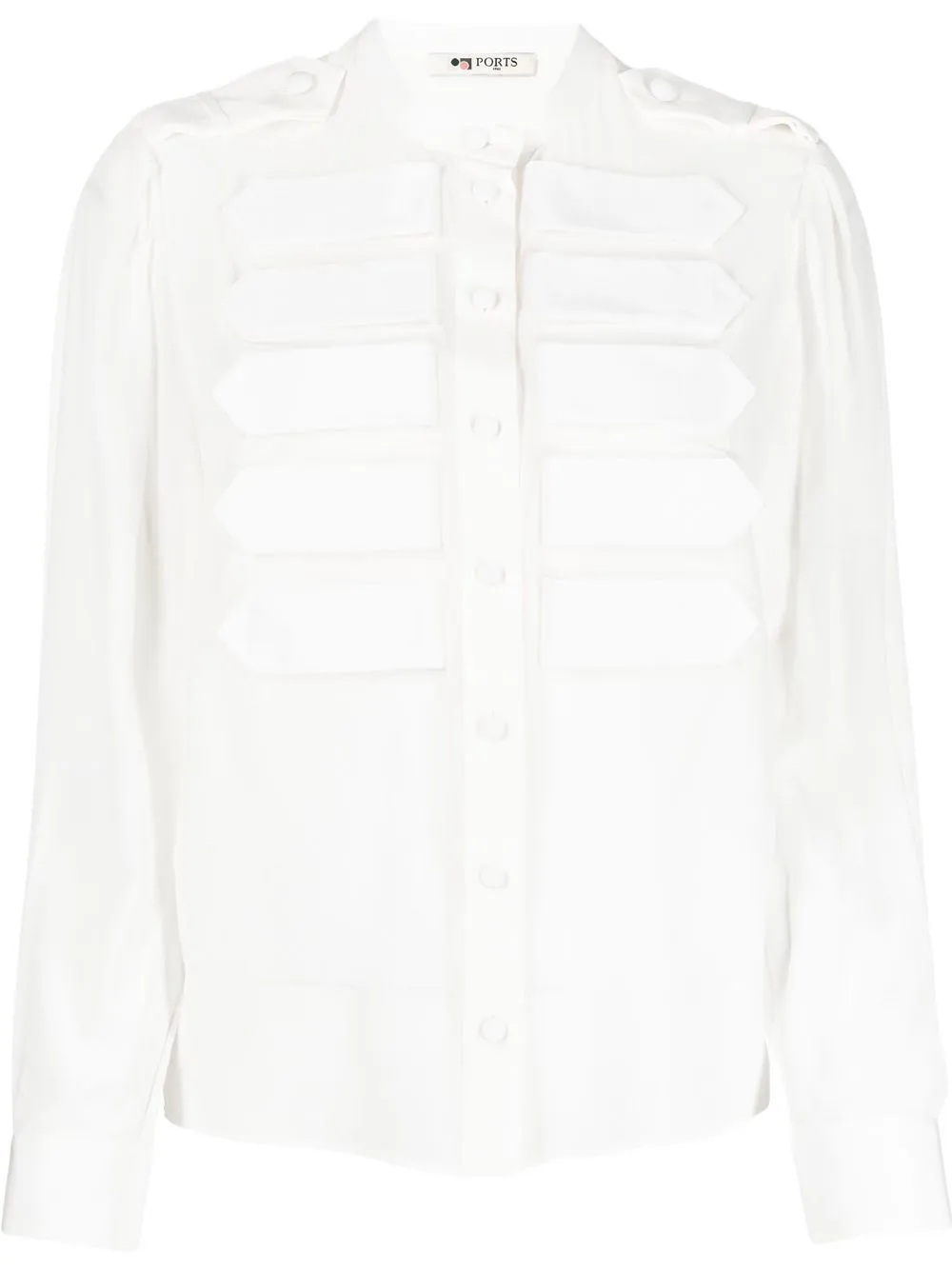 Ports 1961 Military-style Silk Shirt In White