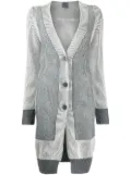 Lorena Antoniazzi colour-block ribbed-knit cardi-coat - Grey