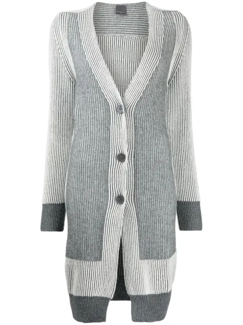 Lorena Antoniazzi colour-block ribbed-knit cardi-coat