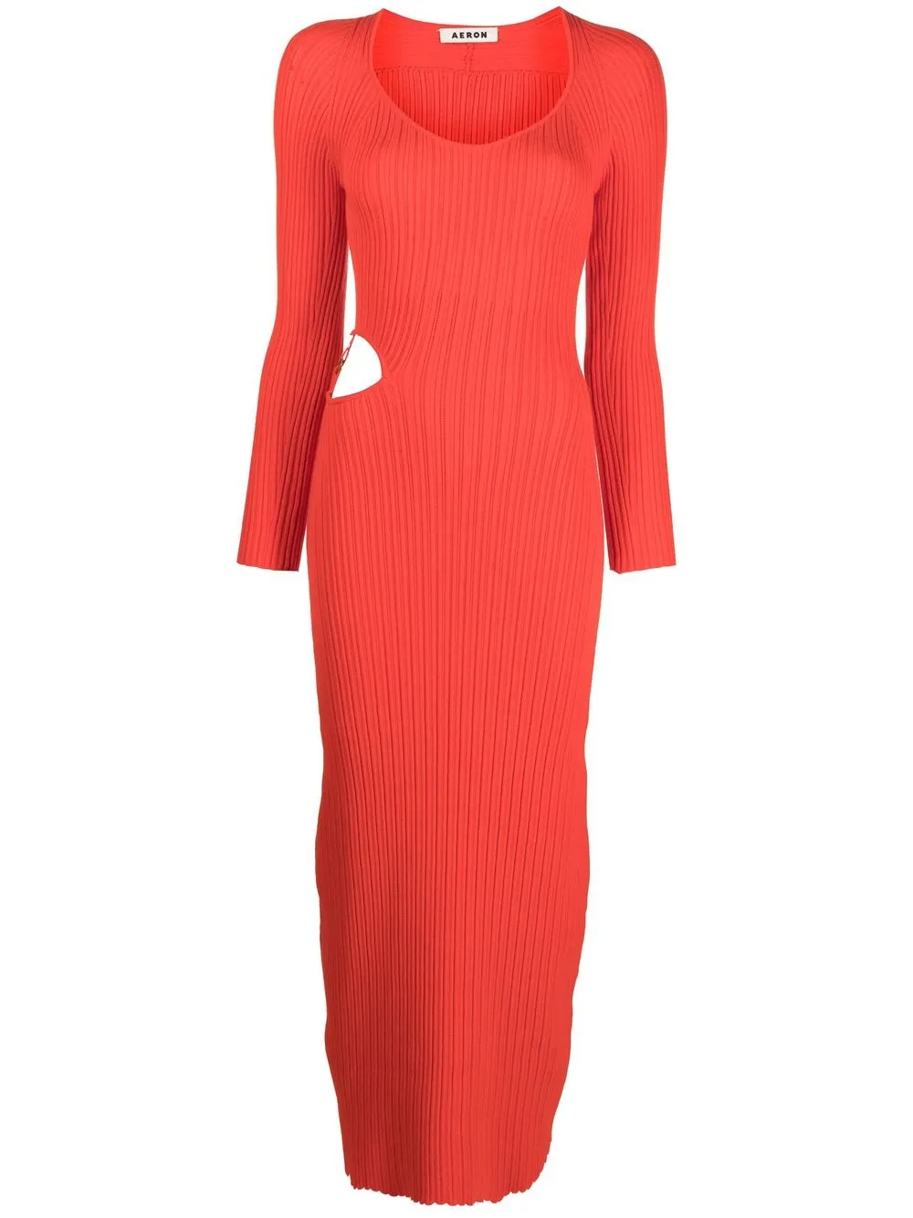 

AERON cut-out ribbed-knit maxi dress - Orange