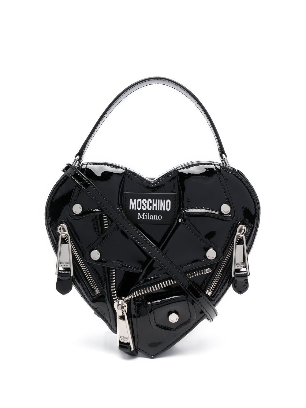 

Moschino biker-jacket heart tote bag - Black