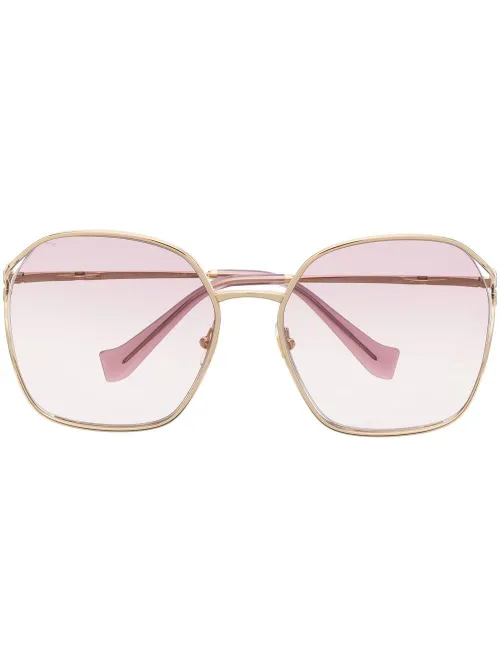 Lunettes de soleil à monture carrée oversize - Miu Miu Eyewear - Modalova