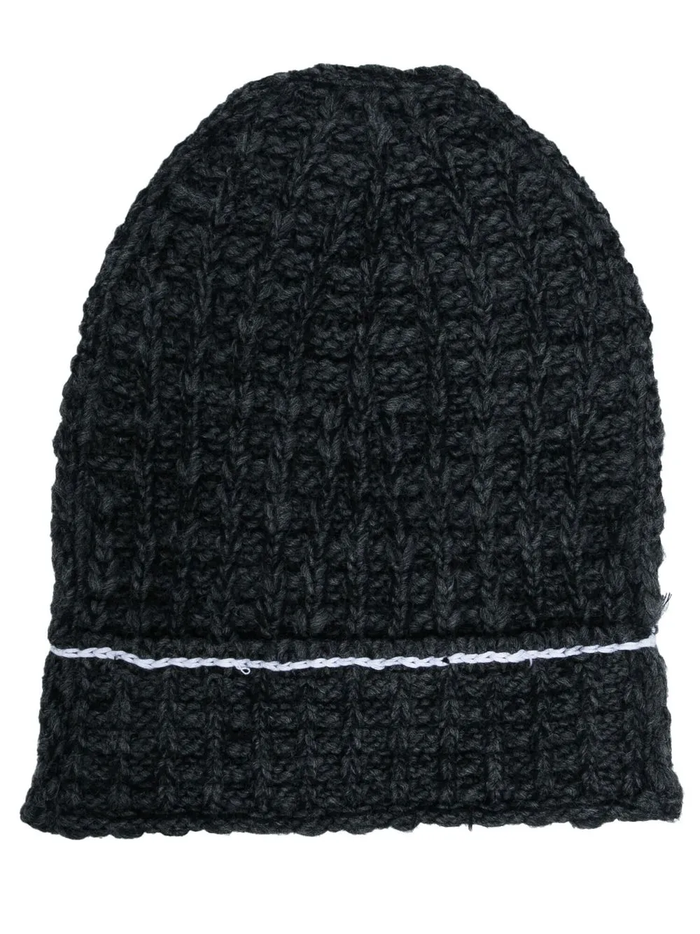 MM6 Maison Margiela contrast-stitching textured beanie - Black