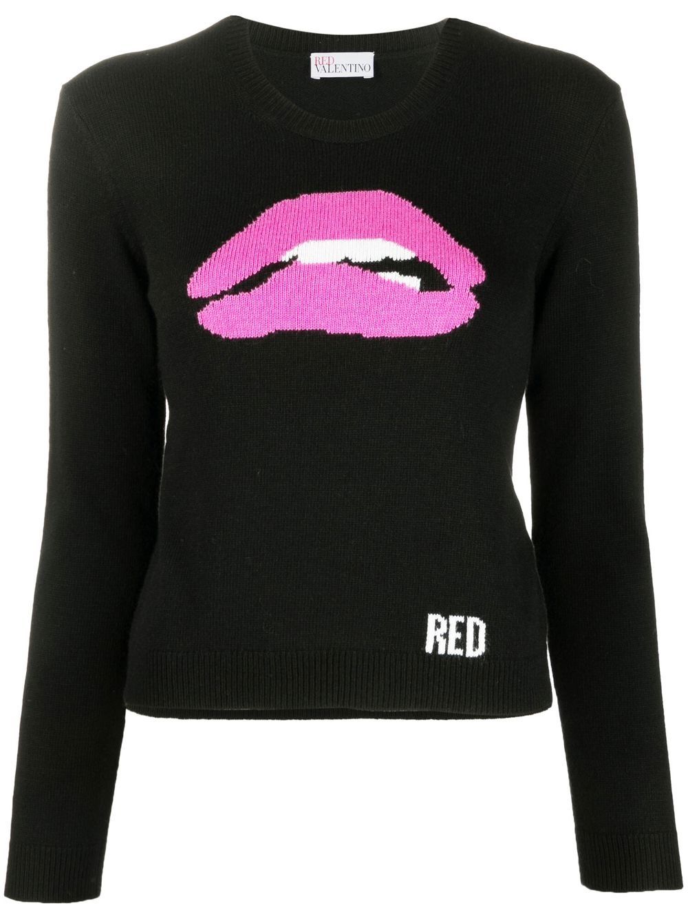 

RED Valentino suéter con labios en intarsia - Negro