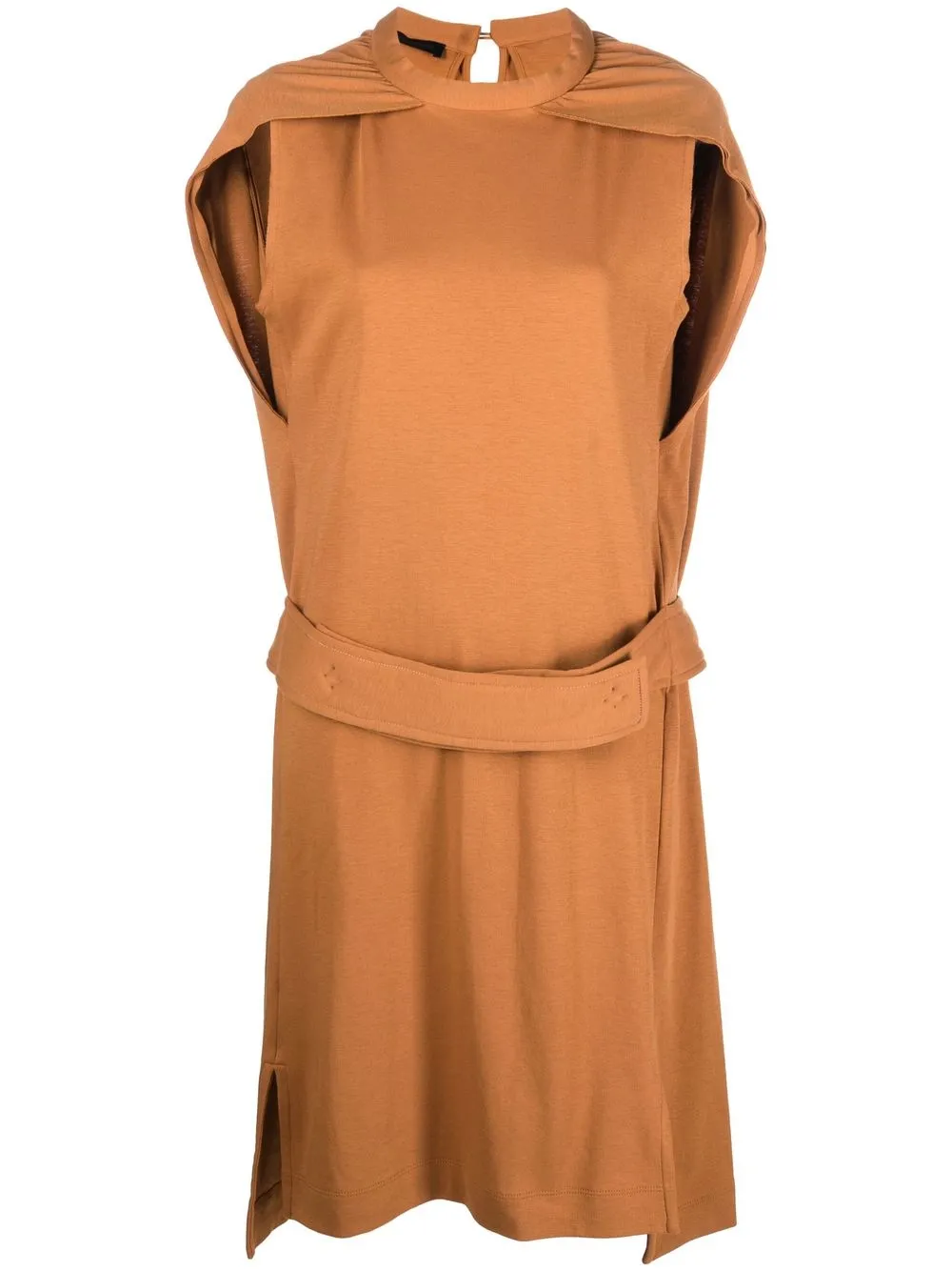 

Eudon Choi layered short-sleeve shift dress - Brown