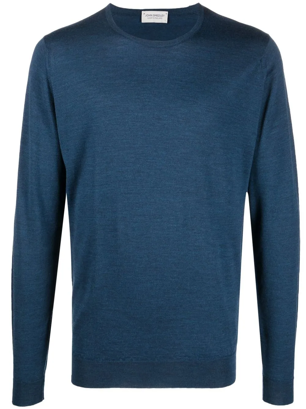 john smedley pull en maille fine à bords nervurés - bleu