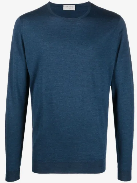 John Smedley fine-knit ribbed-trim jumper 