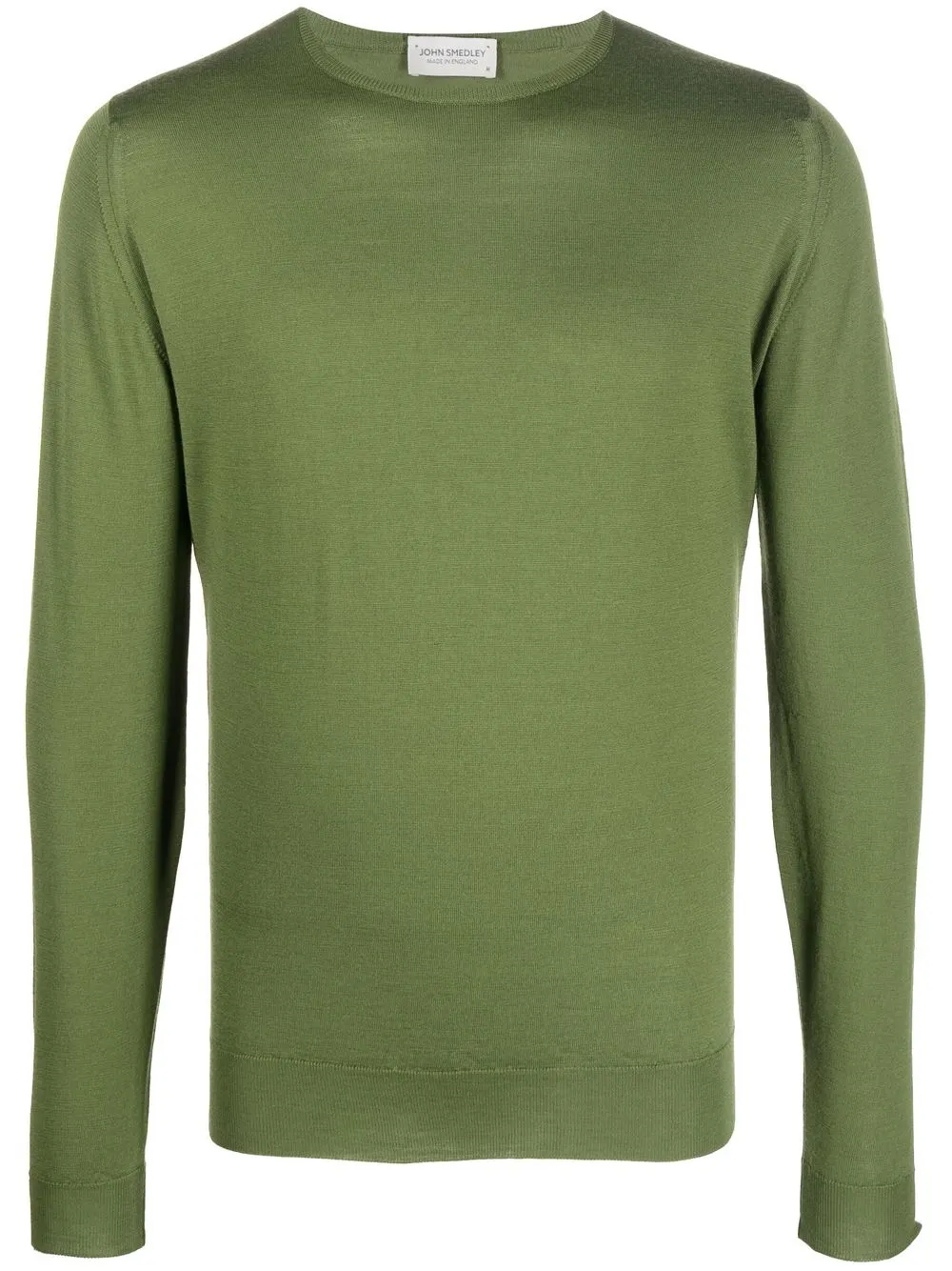 

John Smedley suéter de tejido fino con ribete de canalé - Verde