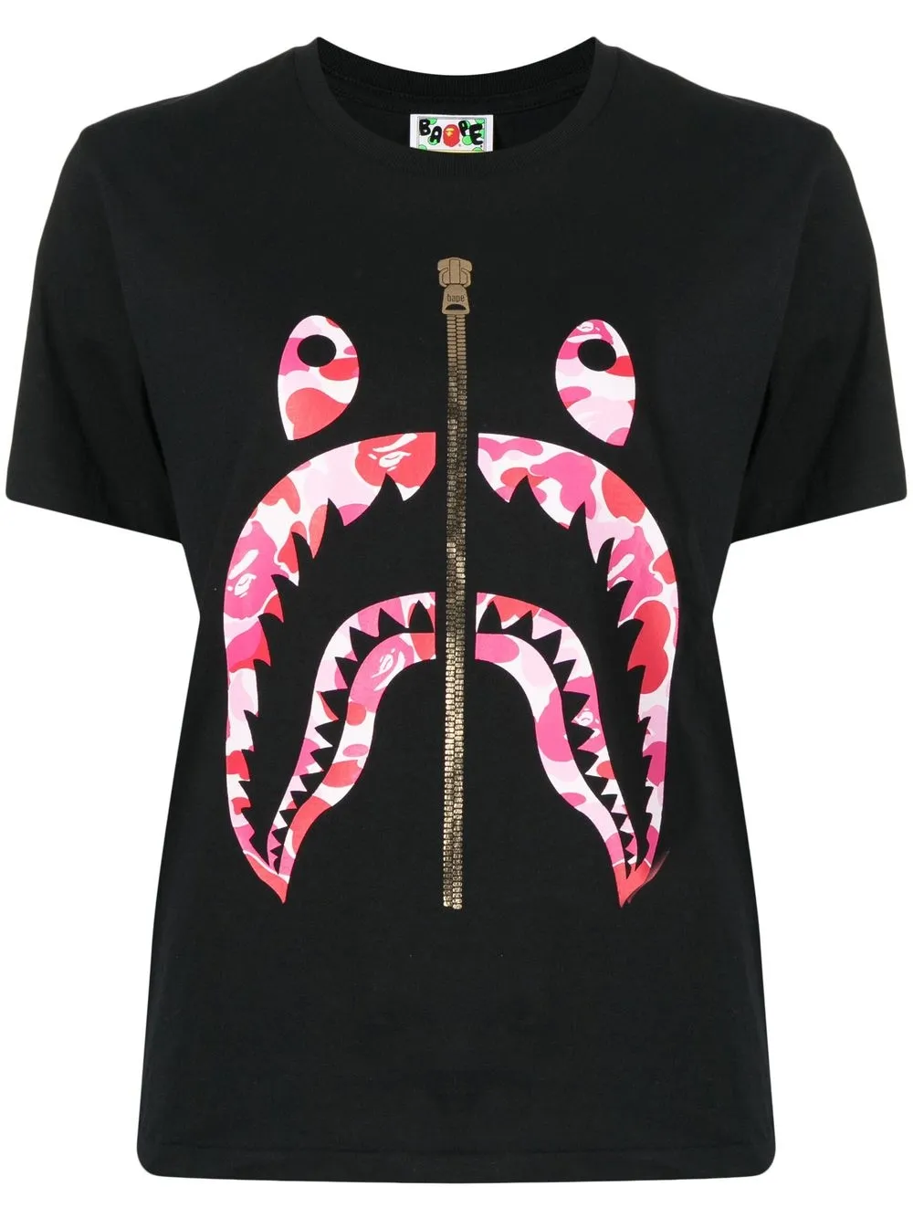 

A BATHING APE® playera con dientes de tiburón - Negro