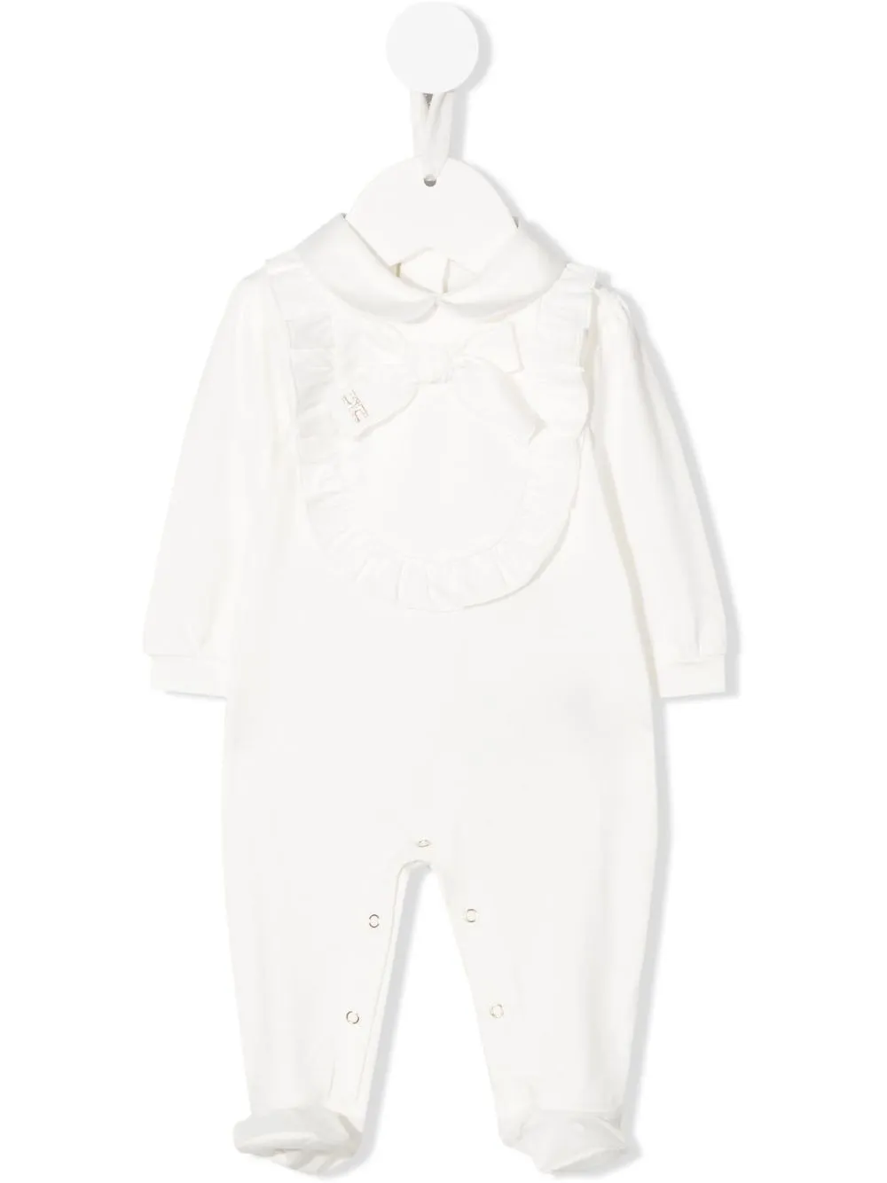 

Elisabetta Franchi La Mia Bambina mameluco con logo bordado - Blanco