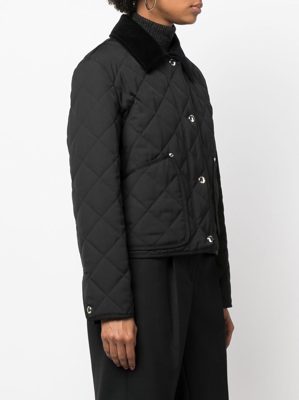 Burberry corduroy-collar quilted cropped jacket Women