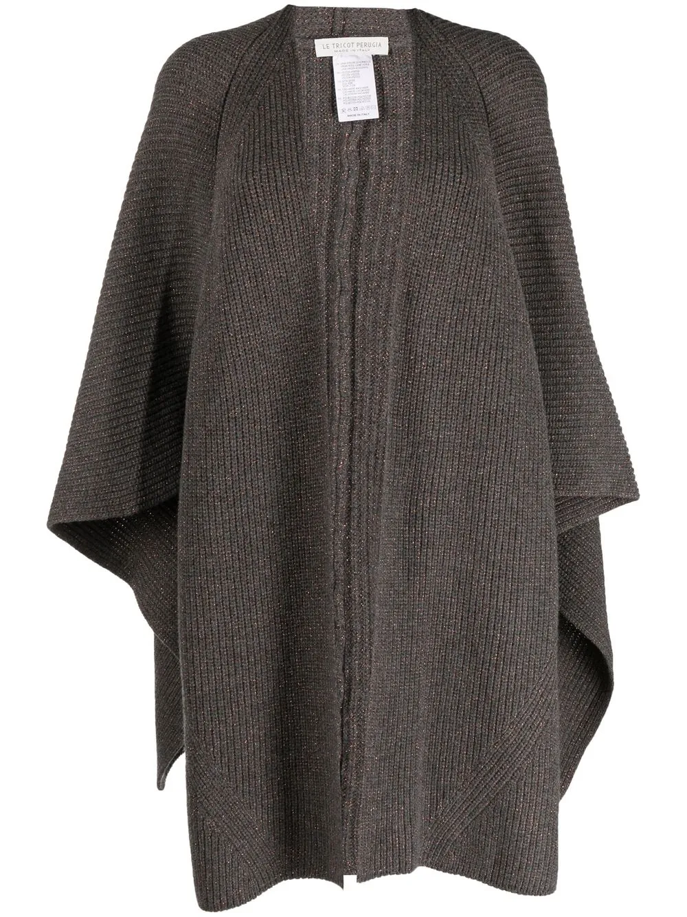 

Le Tricot Perugia draped knit cape - Grey