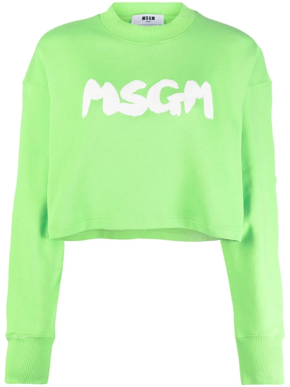 

MSGM sudadera corta con logo estampado - Verde