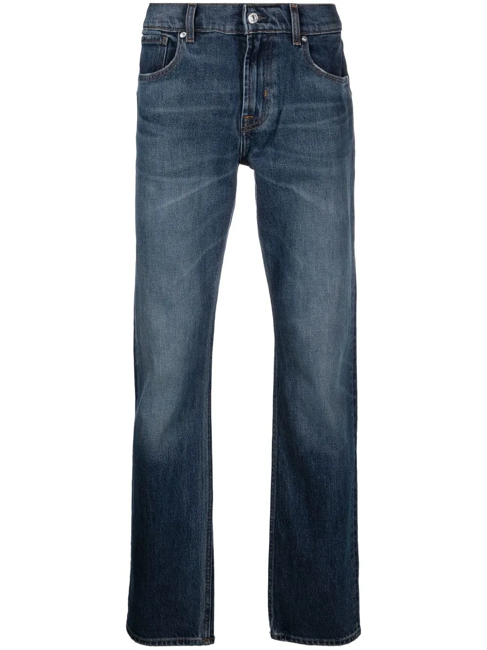 

7 For All Mankind jeans rectos con tiro medio - Azul