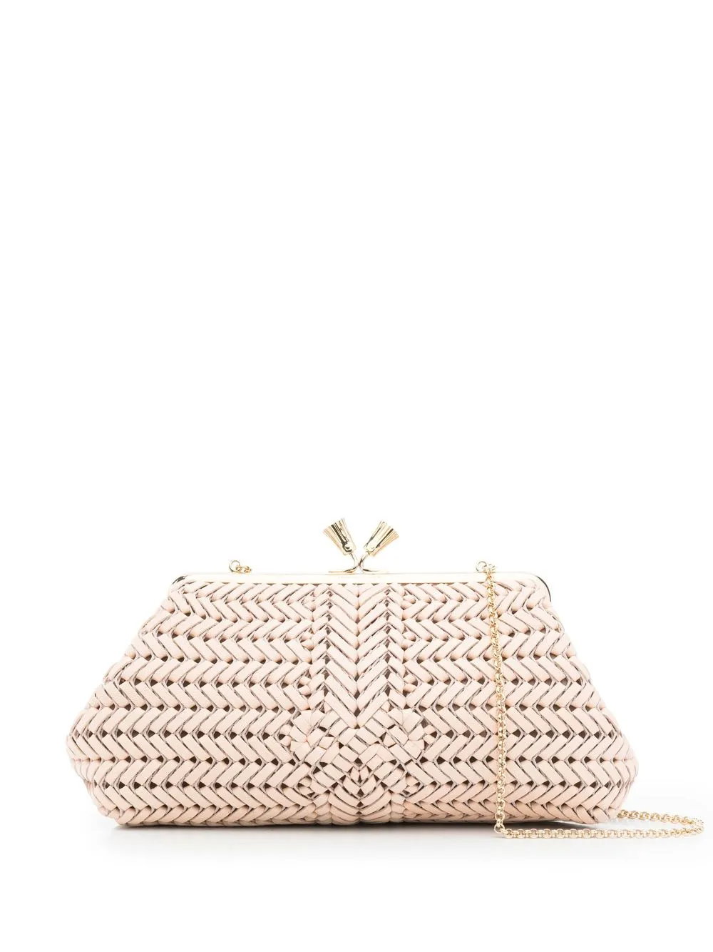 

Anya Hindmarch Maud tassel-clasp woven clutch - Neutrals