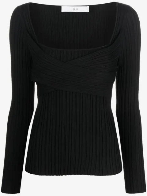 IRO wrap-design ribbed top