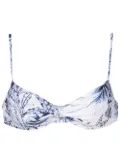 Lygia & Nanny palm-tree print bikini top - Blue