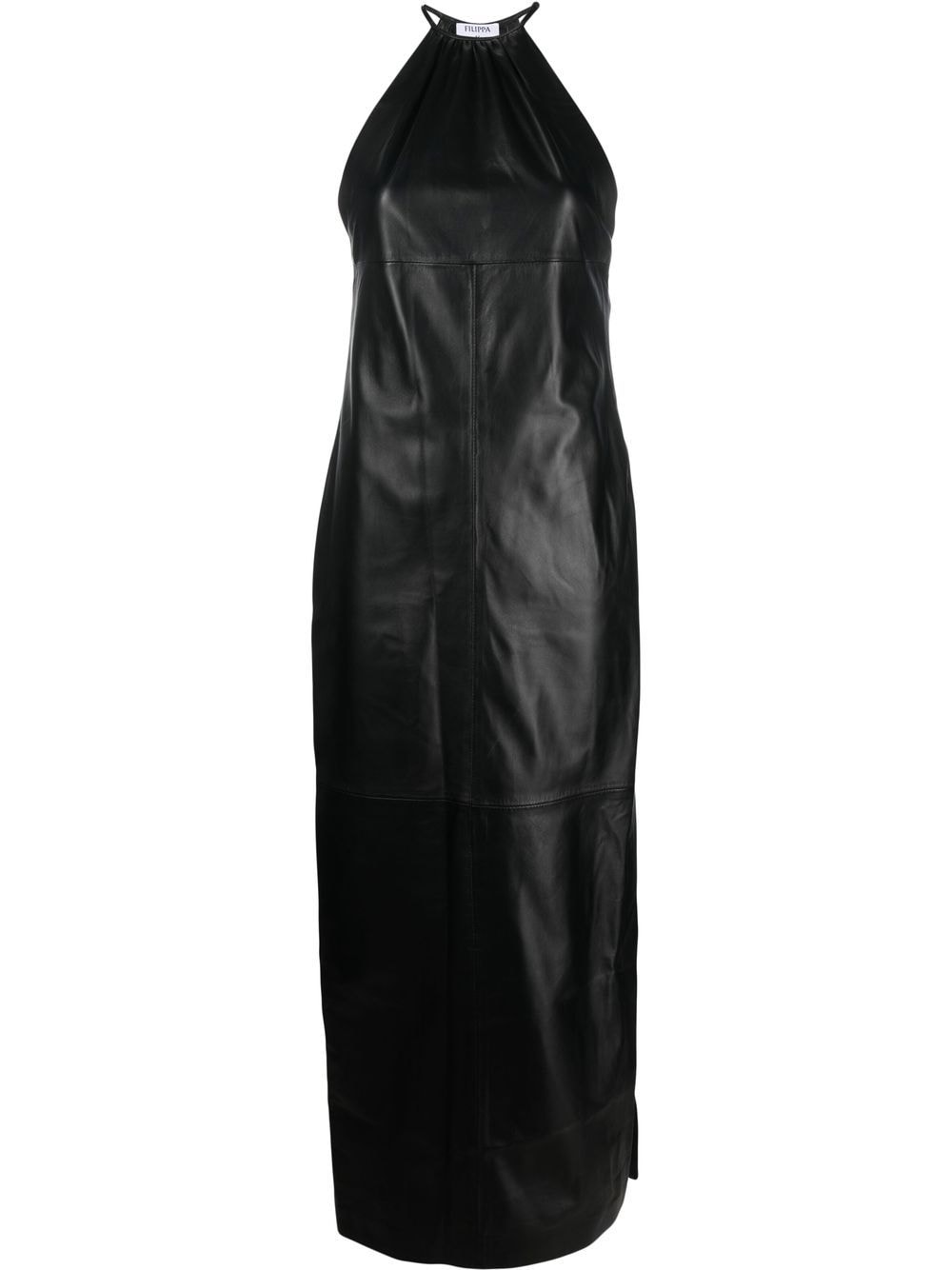 Filippa K Leather Halter-neck Maxi Dress In Black