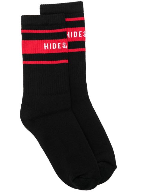 Hide&Jack ribbed logo-stripe socks