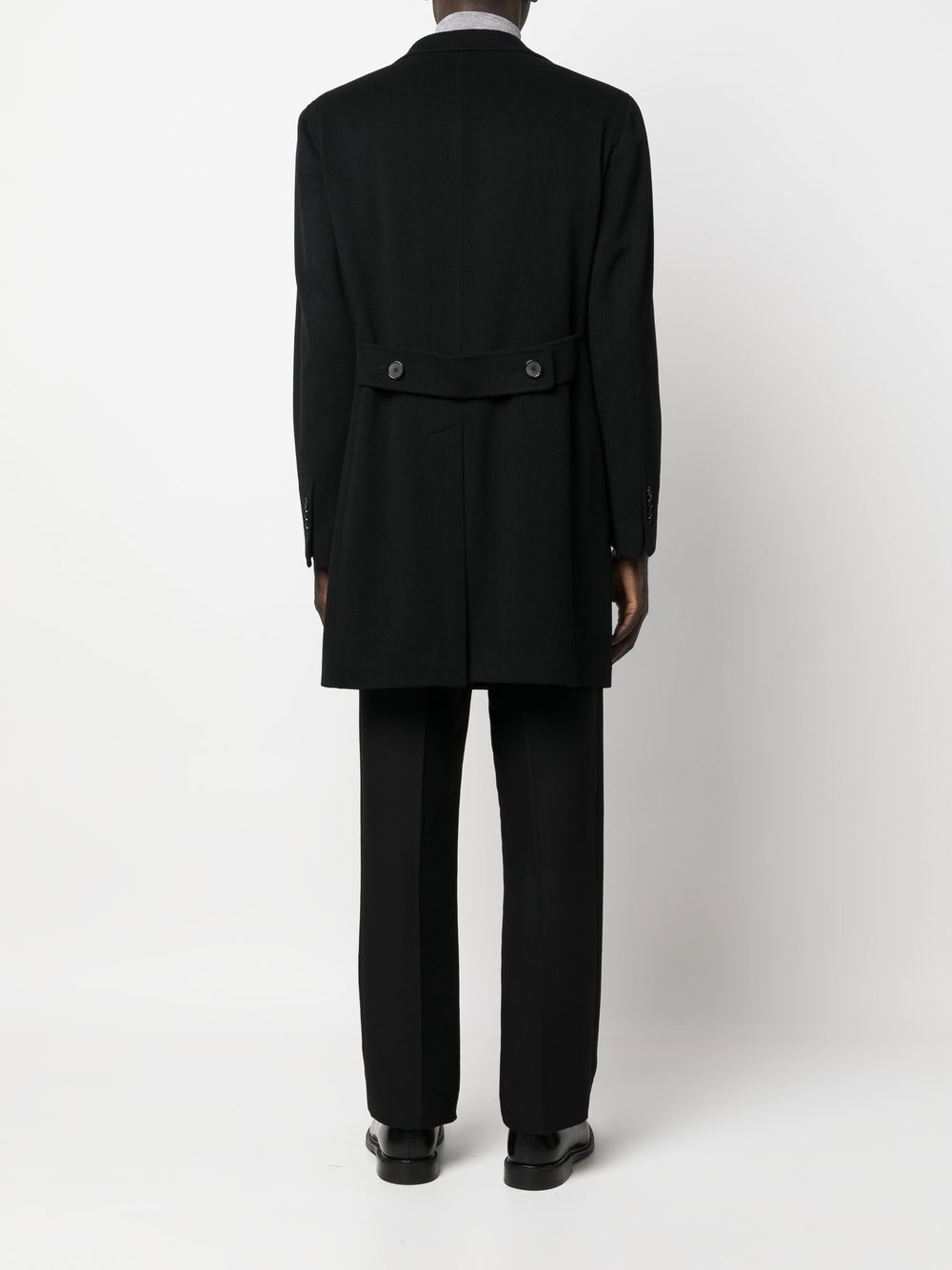 Shop Tagliatore Single-breasted Midi Coat In Schwarz