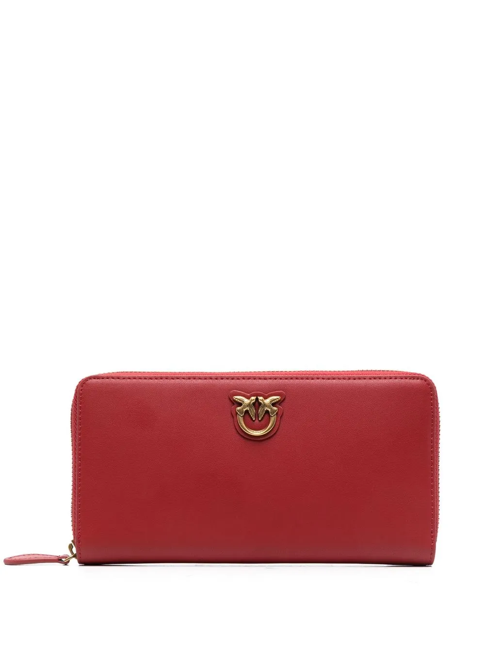 

PINKO Love Birds plaque leather wallet - Red