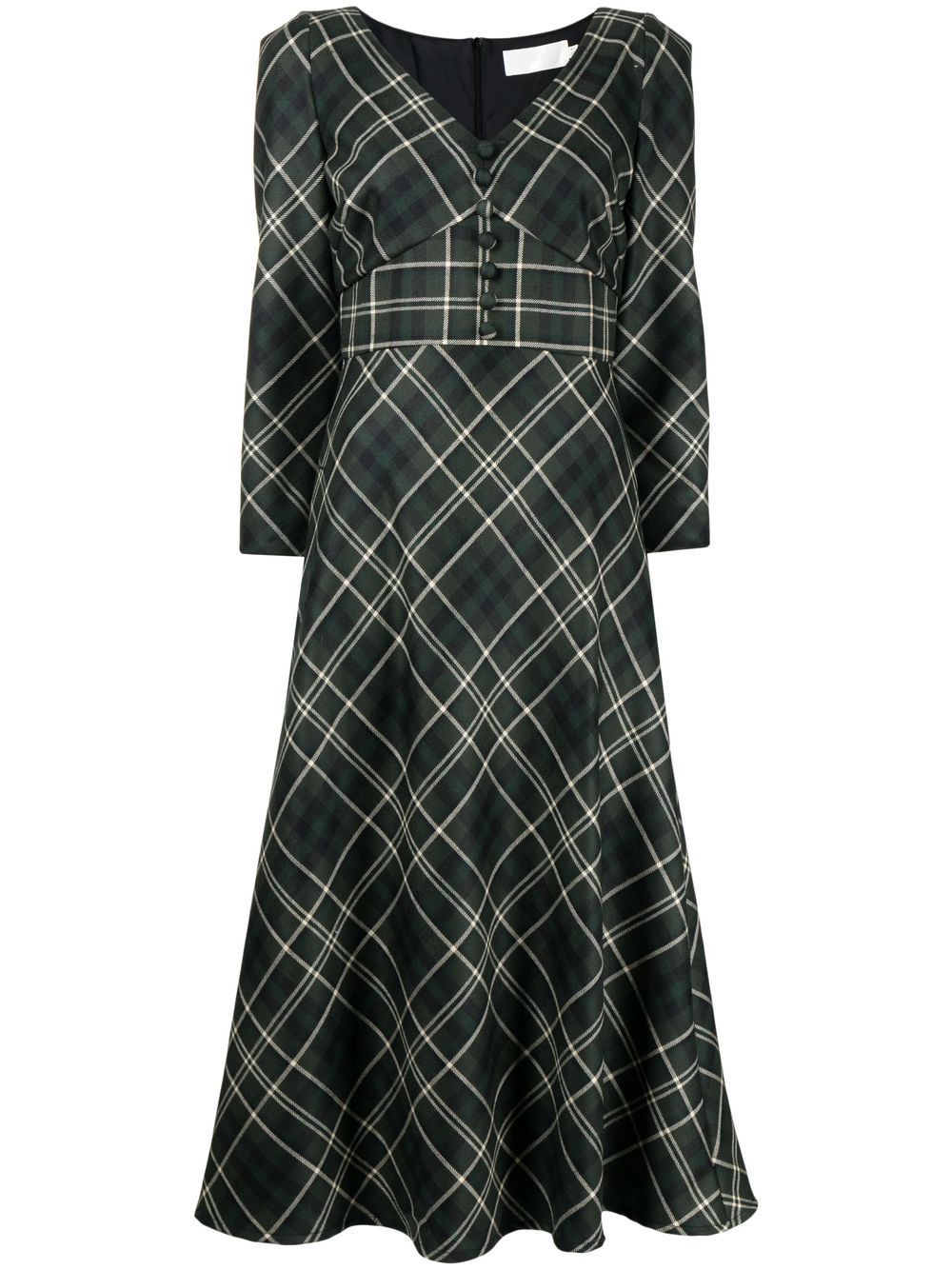 JANE Oberon checked midi dress - Green