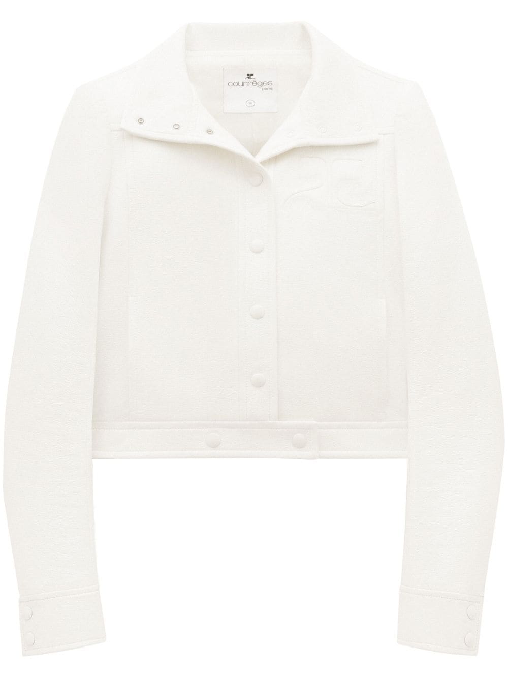 Courrèges Chest Logo-patch Shirt Jacket In White