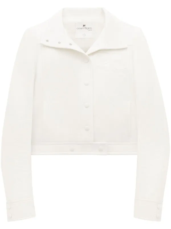 Courrèges Chest Logo-patch Shirt Jacket in White