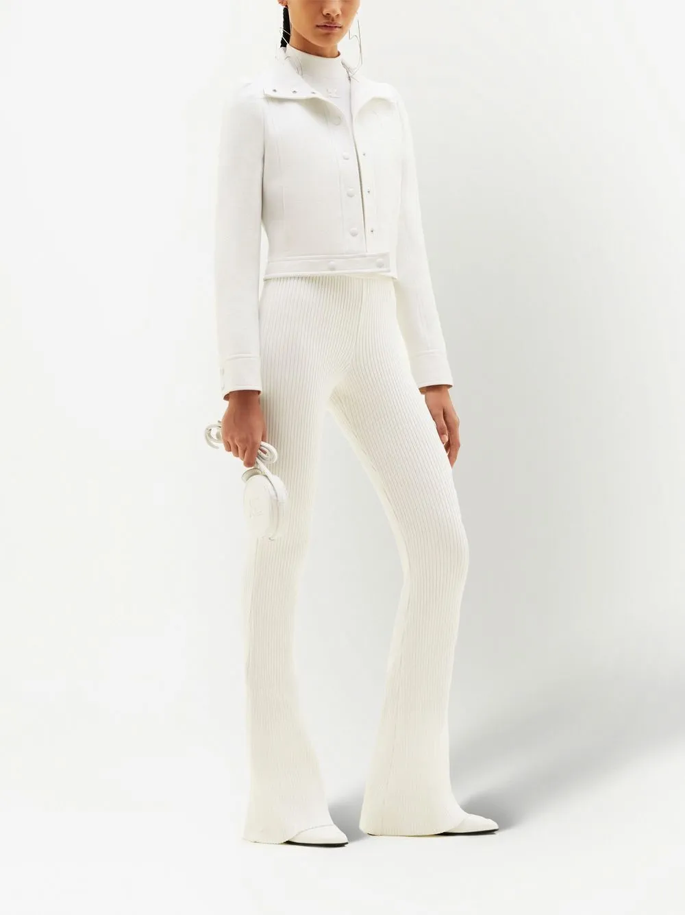  Courrèges Chest Logo-patch Shirt Jacket - White 