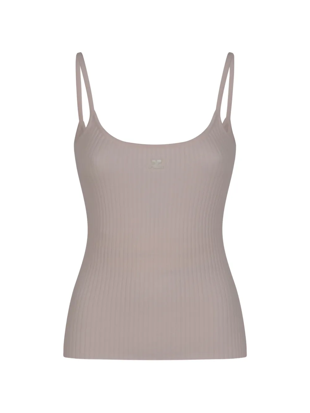 Courrèges ribbed logo-detail top - Pink