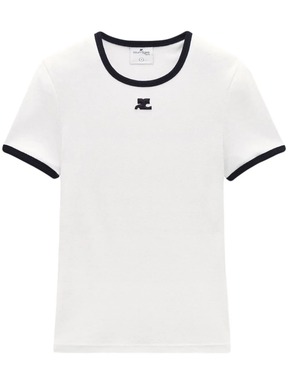 contrast cotton T-shirt