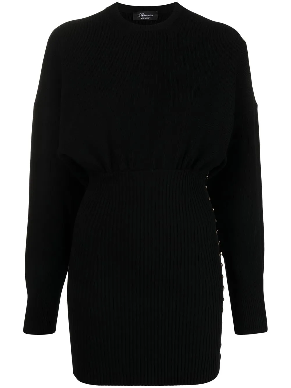 

Blumarine ribbed-panel knitted dress - Black