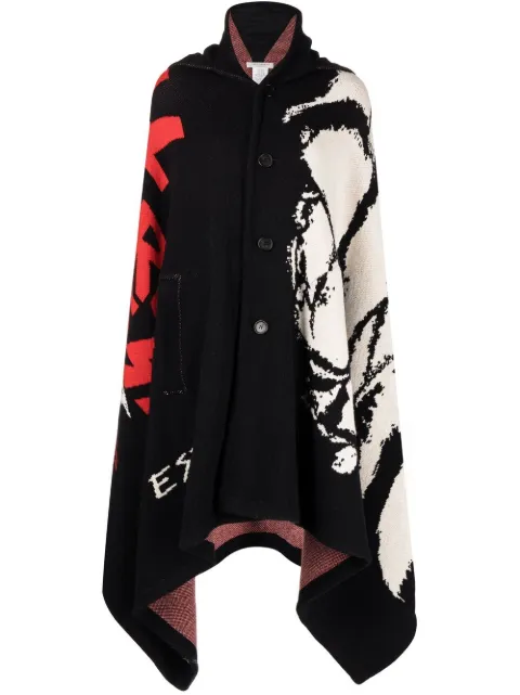 Philosophy Di Lorenzo Serafini intarsia-knit hooded cape