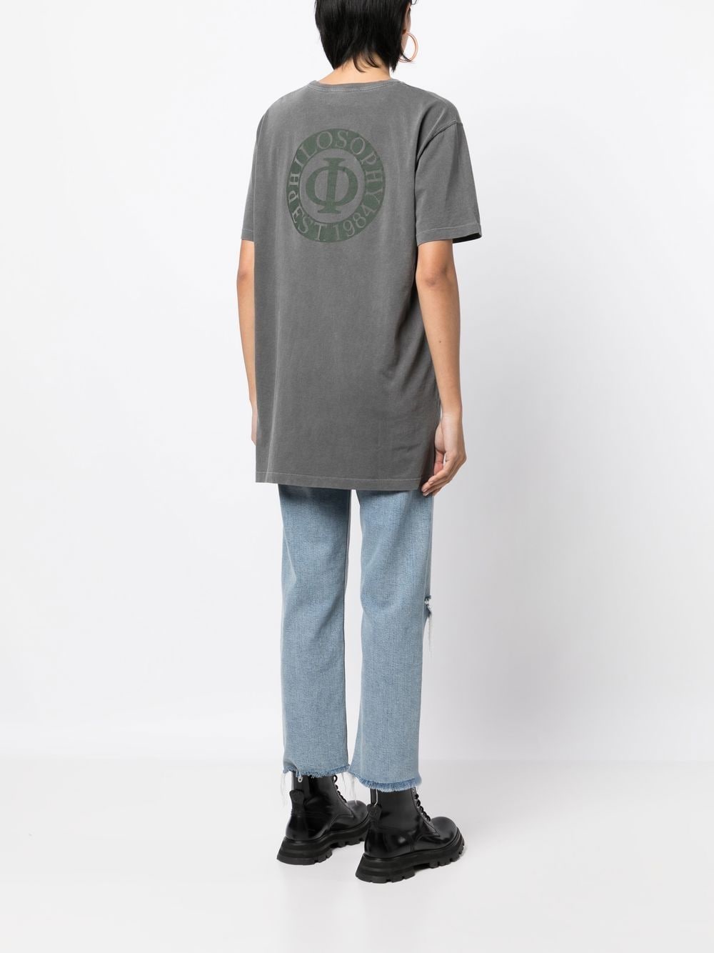 Shop Philosophy Di Lorenzo Serafini Logo-print Short-sleeved T-shirt In Grey