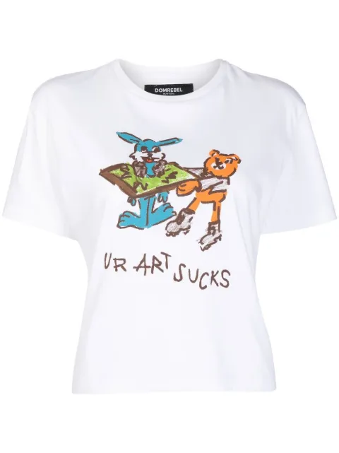 DOMREBEL Ur Art Sucks print T-shirt