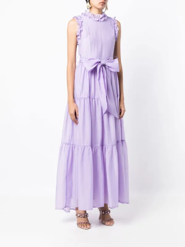 robe longue a volants superposes