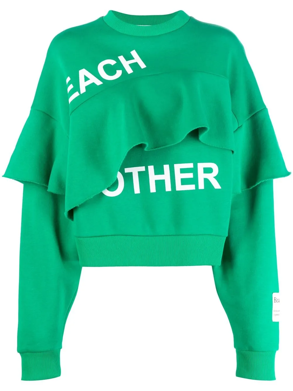 

Each X Other sudadera con logo estampado y volantes - Verde