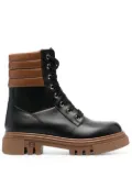 Baldinini leather combat boot - Black