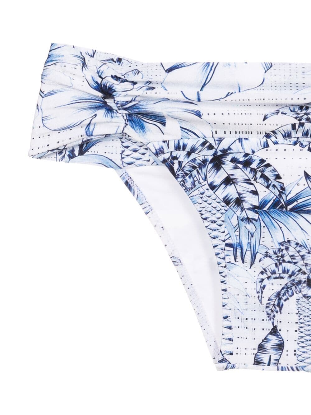 Shop Lygia & Nanny Palm-tree Print Bikini Bottoms In Blue