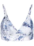 Lygia & Nanny palm-tree print bralette top - Blue